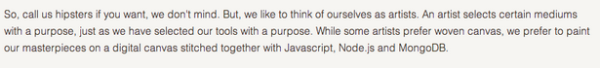 Pretentious agency mission statement