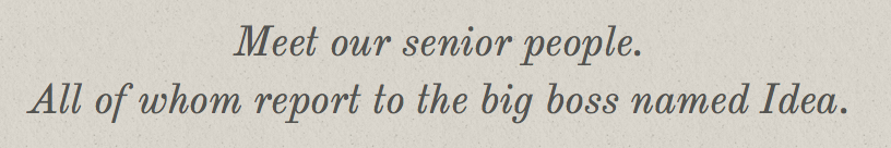 Pretentious agency mission statement