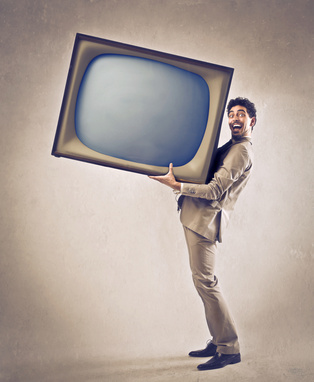 Man with TV